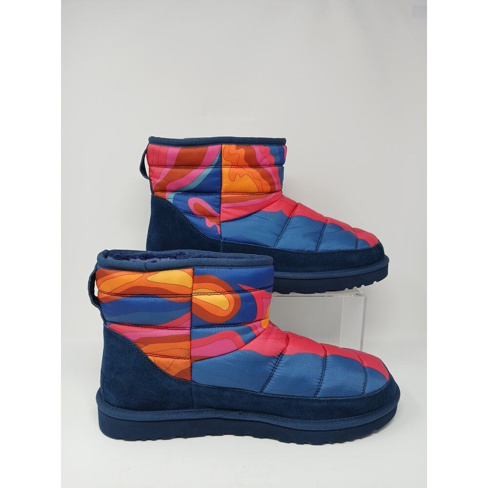 UGG Classic Mini Blue Suede Multicolor Rainbow LTA Cali Topo Boots Men's Size 13